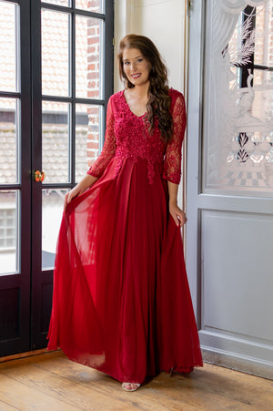 Graceful Dress - Cerise Red