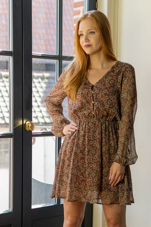 Roaming Around Dress - Bordeaux (alleen online te koop, niet in de winkel)