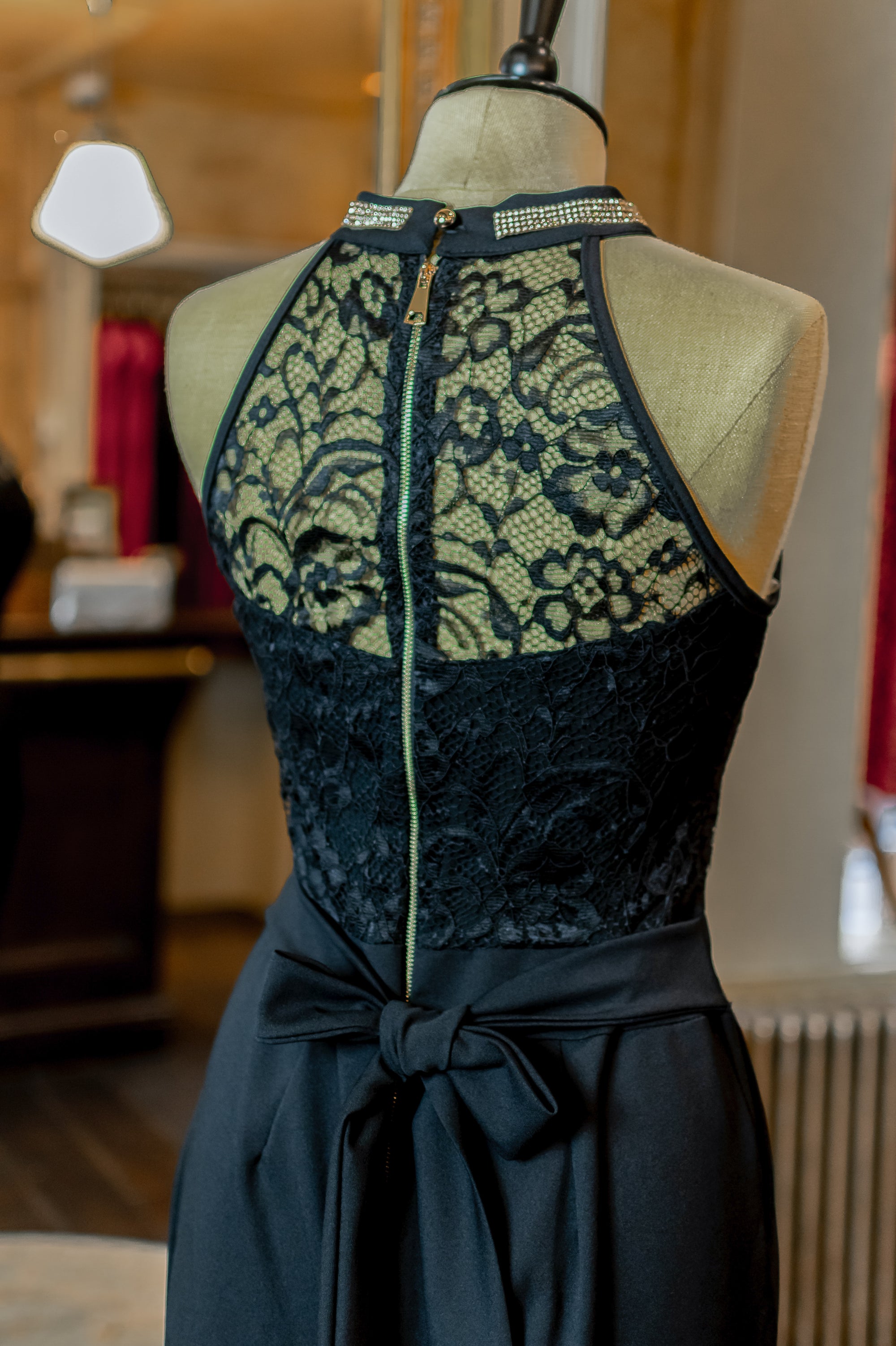Golden Details Jumpsuit - Black