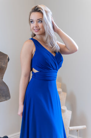 Cut Out Dress - Bright Blue