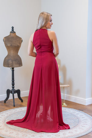 Cascade Dress - Cerise Red