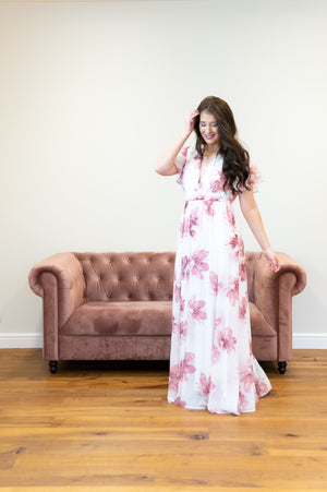 In Bloom Dress - Pink & White