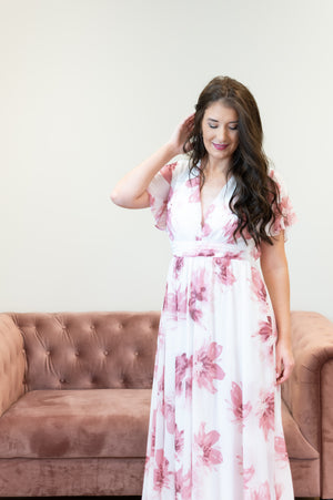 In Bloom Dress - Pink & White