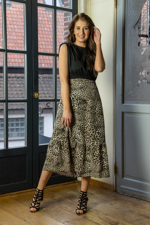 Leo Skirt - Black & Beige (alleen online te koop, niet in de winkel)