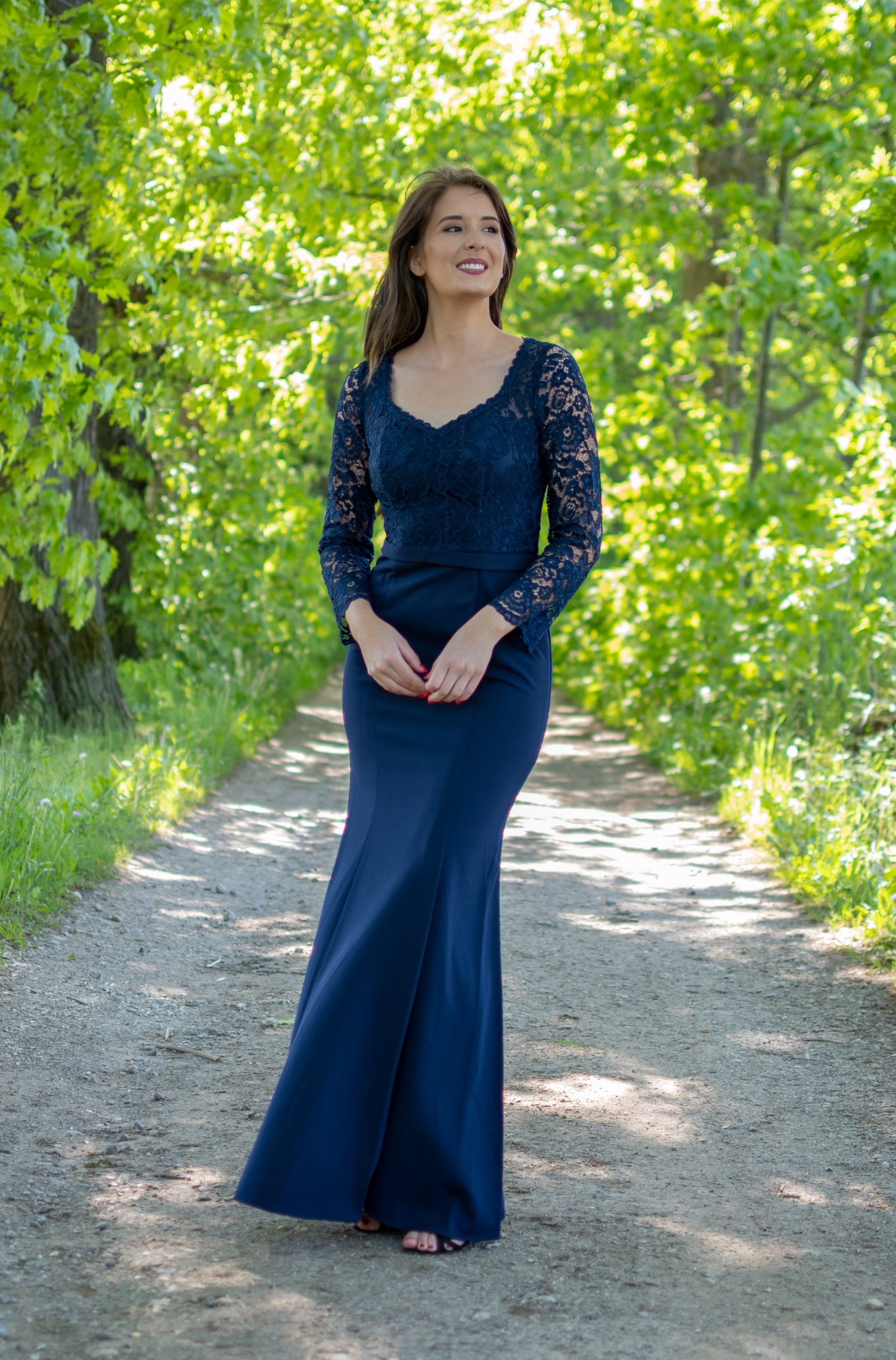 Lace Diva Dress - Navy