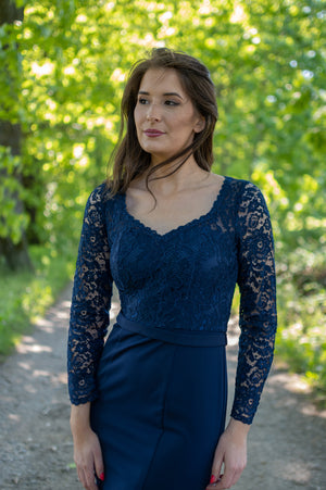 Lace Diva Dress - Navy