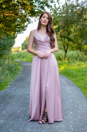 Satin Crush Dress - Old Pink (alleen online te koop, niet in de winkel)